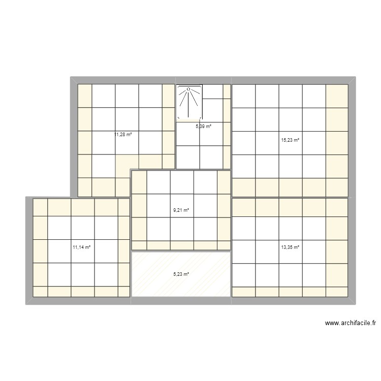 MAISON BOLLENE_R+1_V2. Plan de 7 pièces et 71 m2