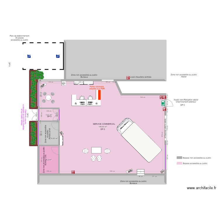 IVECO NORD SITE LESQUIN SERVICE COMMERCIAL AVANT TRAVAUX. Plan de 8 pièces et 243 m2