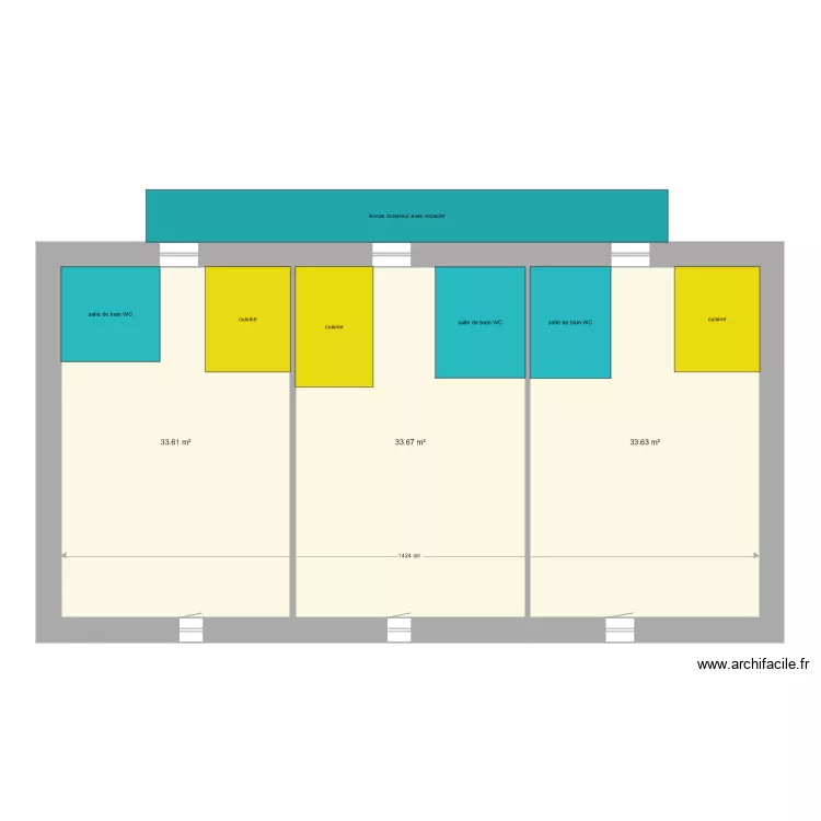grenier 3 studios. Plan de 