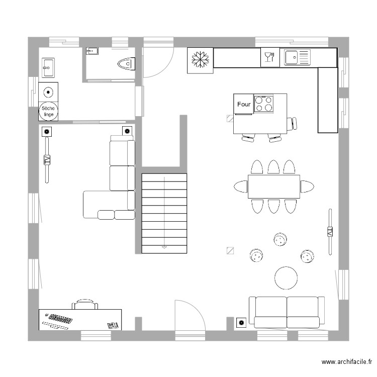 MOD6 RDC MONOCHROME 0. Plan de 0 pièce et 0 m2