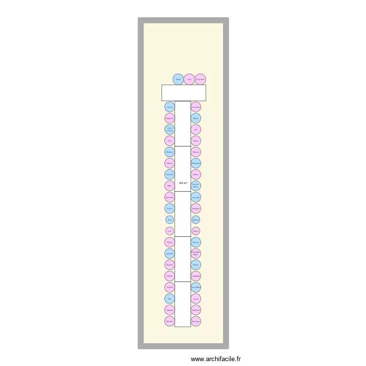 plan table fred. Plan de 1  et 64 m²