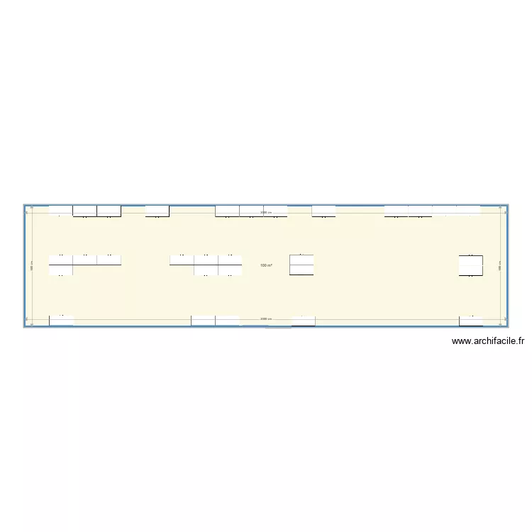 zone grillag&eacute;e 66 armoires. Plan de 