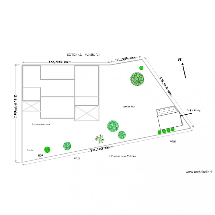 3 Plan de masse GARAGE BOIS 1 VOITURE. Plan de 0 pièce et 0 m2