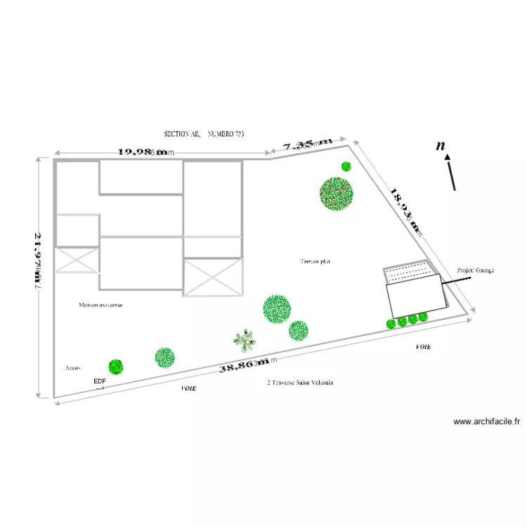 3 Plan de masse GARAGE BOIS 1 VOITURE. Plan de 