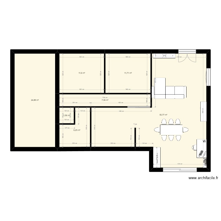 Maison Candillargues V1. Plan de 7 pièces et 119 m2