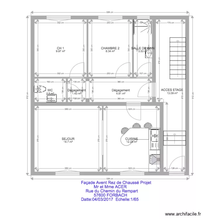 HASS REZ DE CHAUSSE PROJET 3. Plan de HASS REZ DE CHAUSSE PROJET 3. Plan de