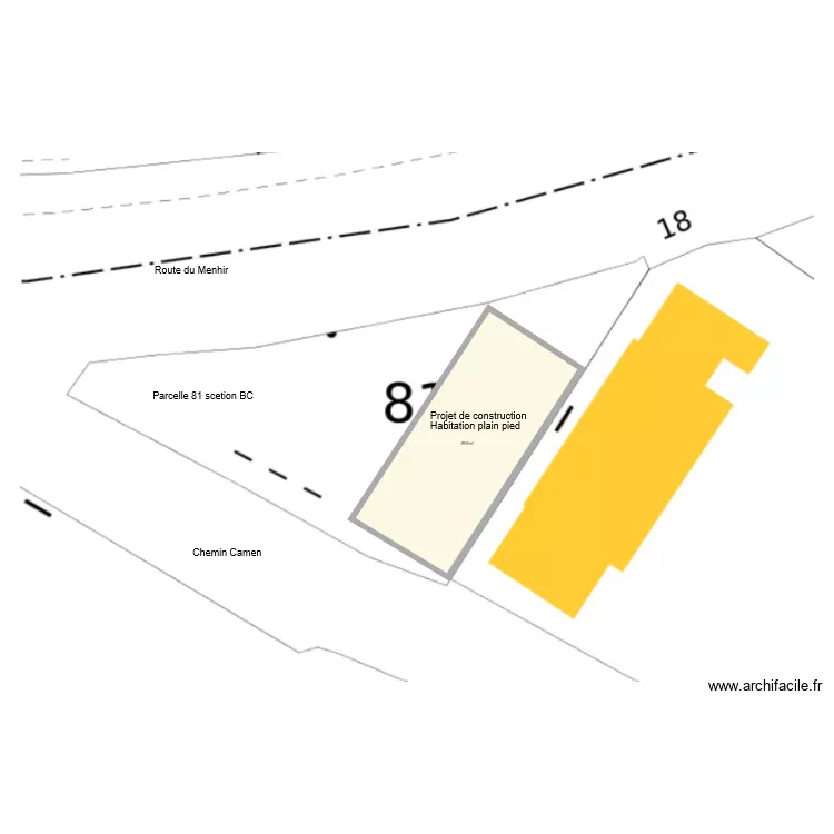 terrain triangle vierge. Plan de terrain triangle vierge. Plan de