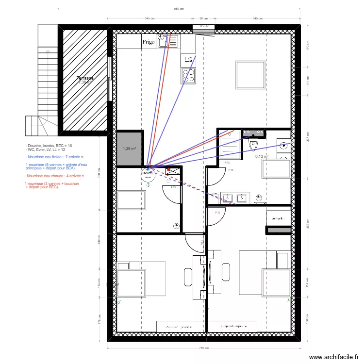 MAISON ETAGE PLOMBERIE. Plan de 