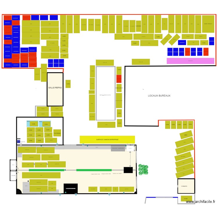 PLAN ATELIER PROD SURFACE P4 ETAT 1 ET 2 couleur serie immat. Plan de 0 pièce et 0 m2