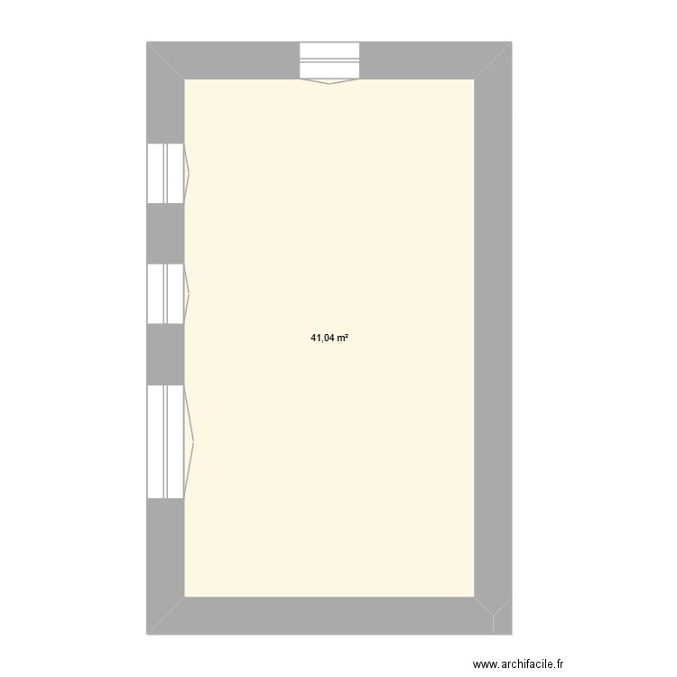 Plan de base. Plan de 1 pièce et 41 m2