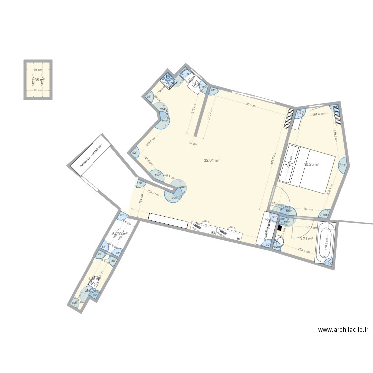 Appartement v3. Plan de 0 pièce et 0 m2