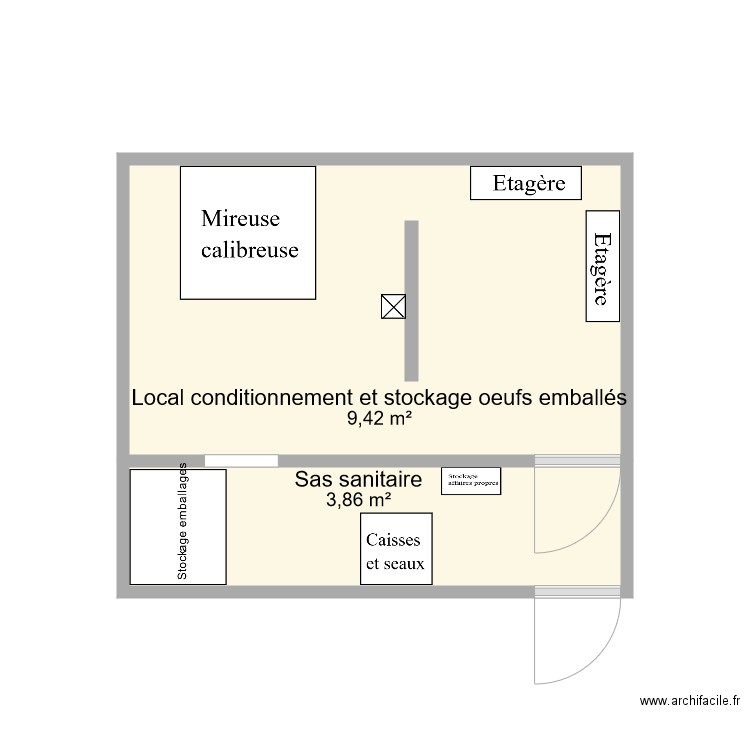 Maïté. Plan de 2 pièces et 13 m2