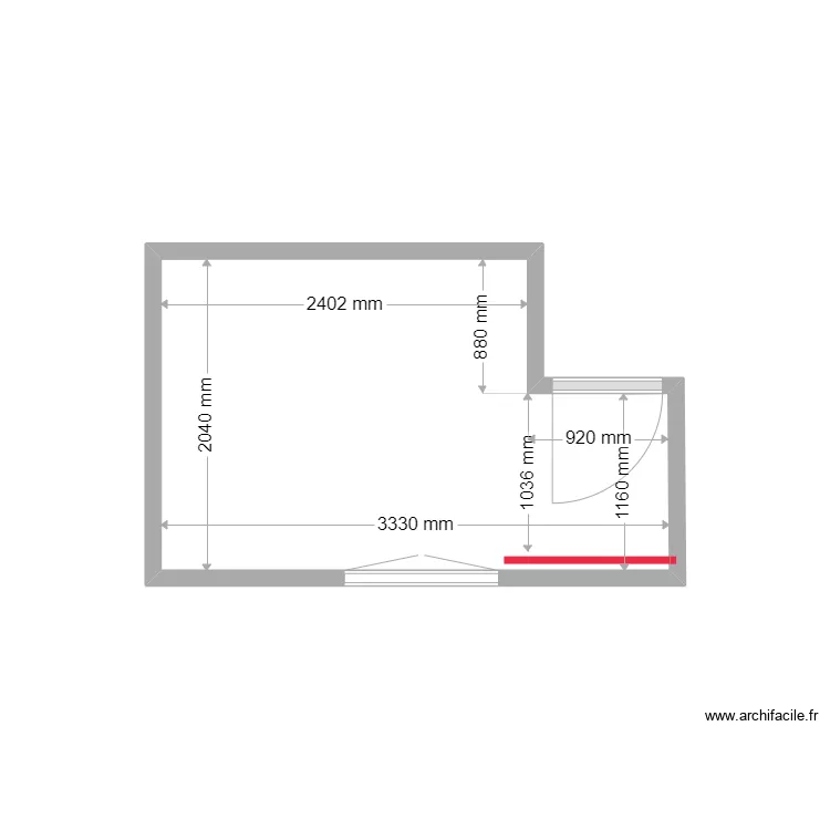 Chambre N&deg; 16 RGR. Plan de 