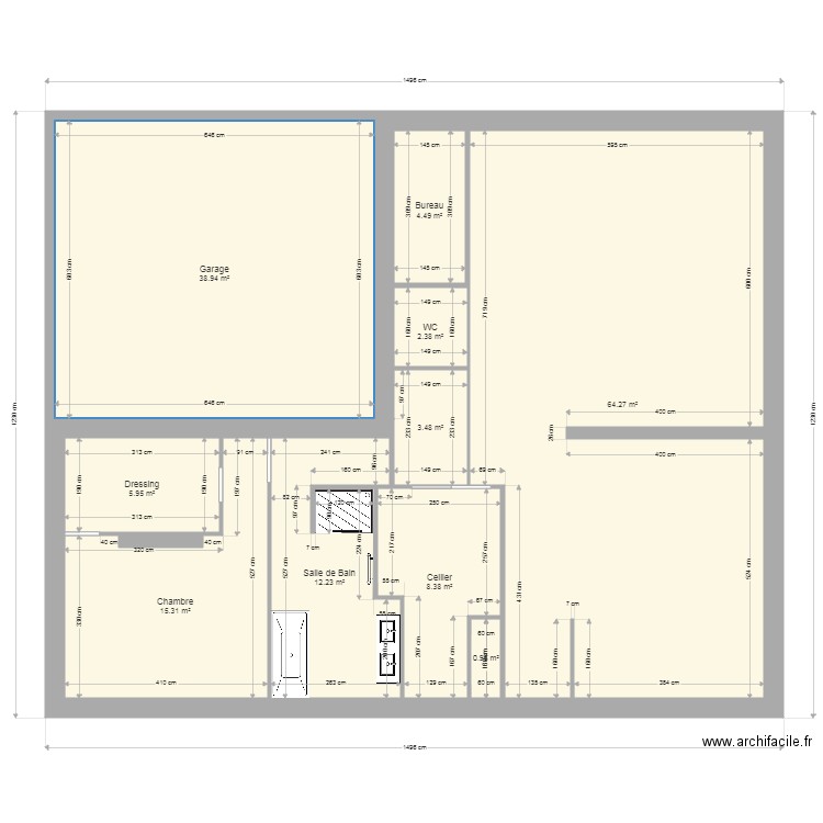 REZ DE CHAUSSEE ESSAI 7. Plan de 0 pièce et 0 m2