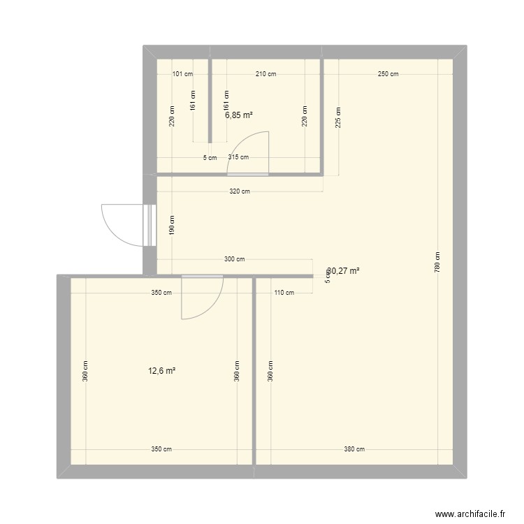 spatio. Plan de 3 pièces et 50 m2