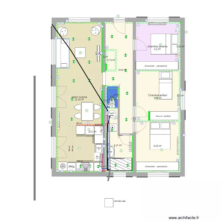 appart arlac plan 210119 avec ouverture decale. Plan de 