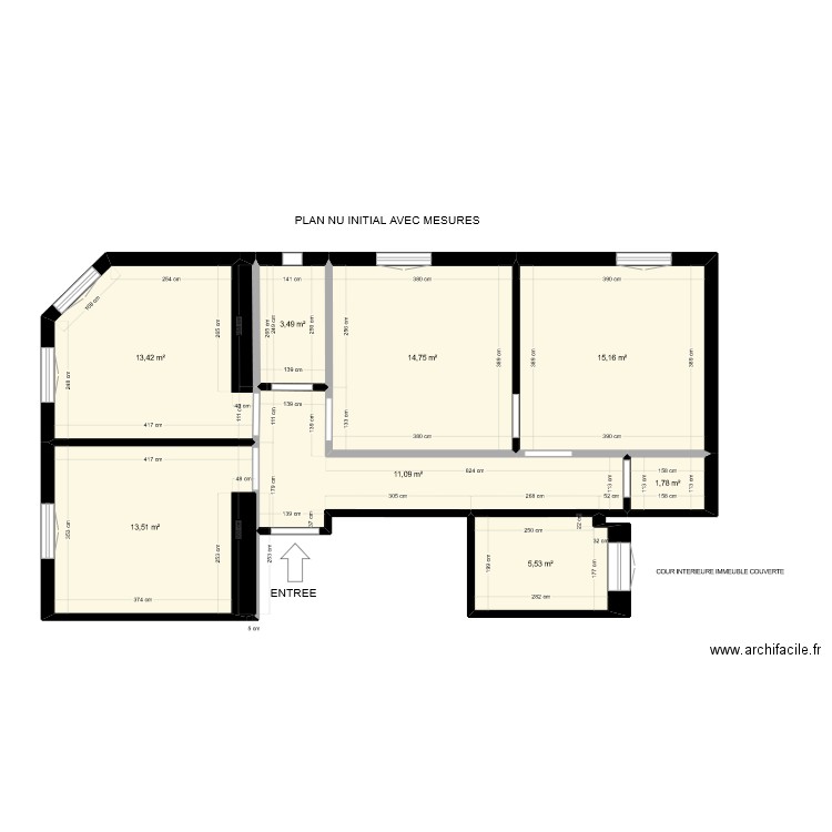 CABINET 2. Plan de 8 pièces et 79 m2