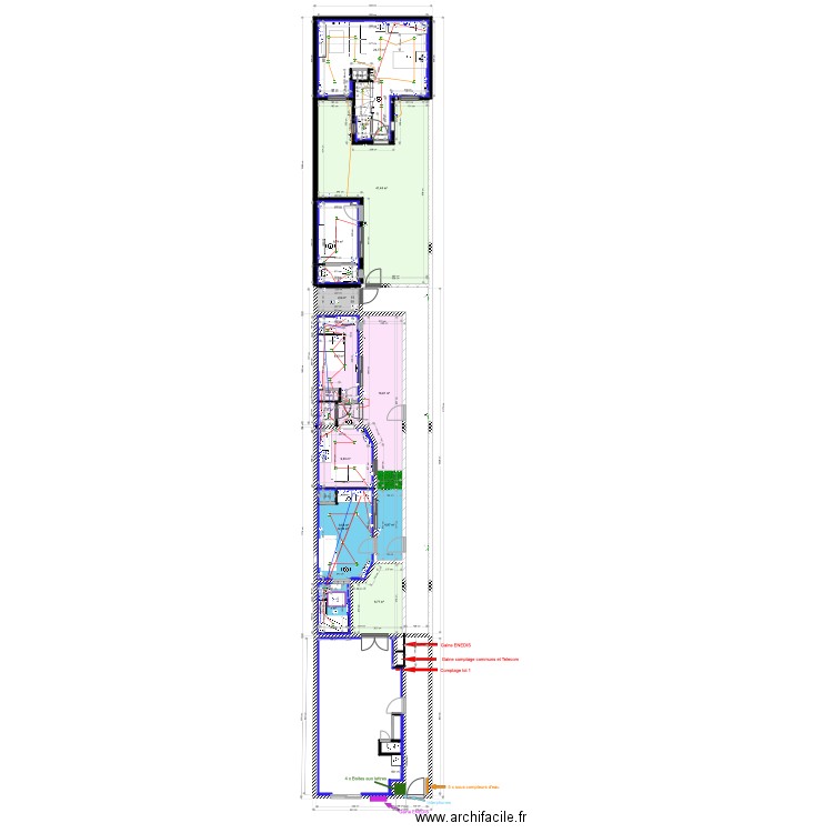 FIEUX construction final. Plan de 37 pièces et 218 m2