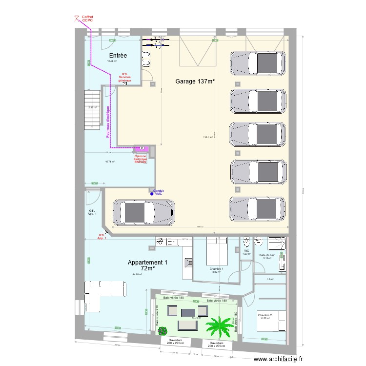 Pasteur RDC  coffret CCPC. Plan de 0 pièce et 0 m2