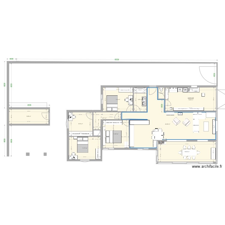 essai maison2. Plan de 11 pièces et 145 m2