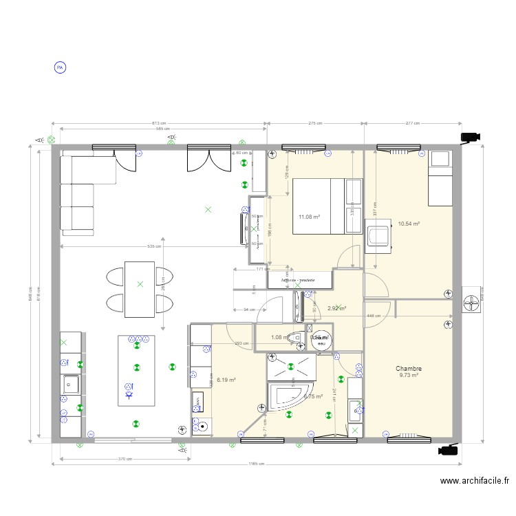 Plan maison rénové élec. Plan de 0 pièce et 0 m2