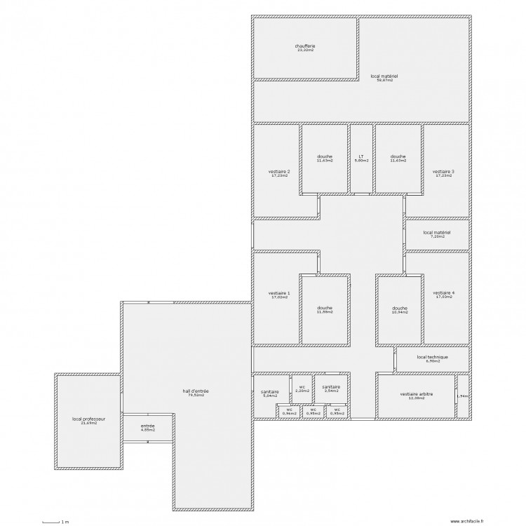 gymnase Marcle bienfait. Plan de 0 pièce et 0 m2