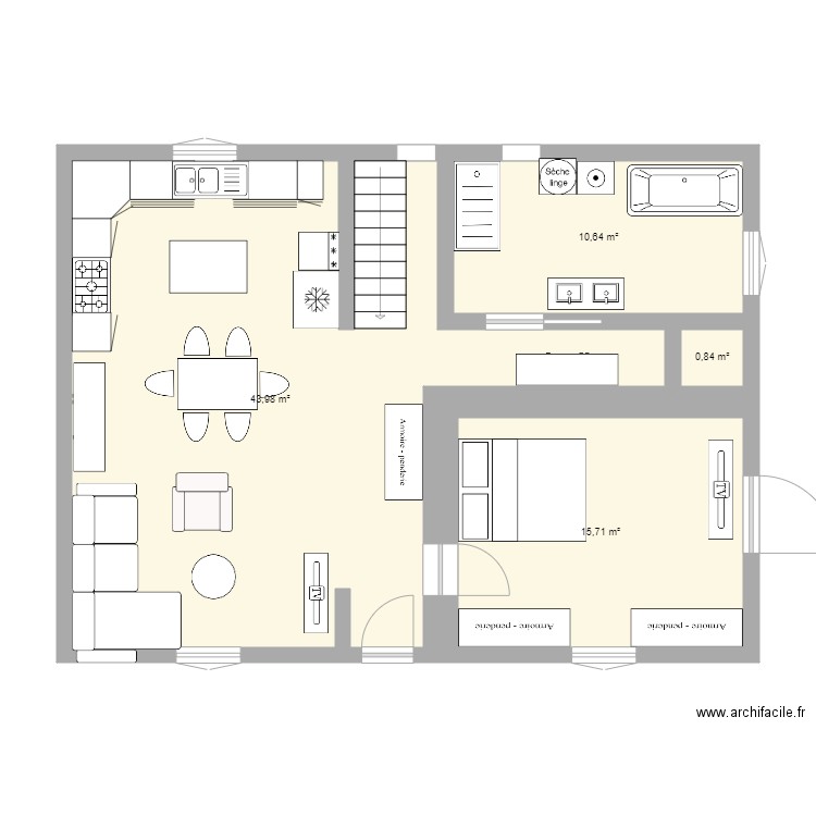 Plan avec mesure. Plan de 0 pièce et 0 m2