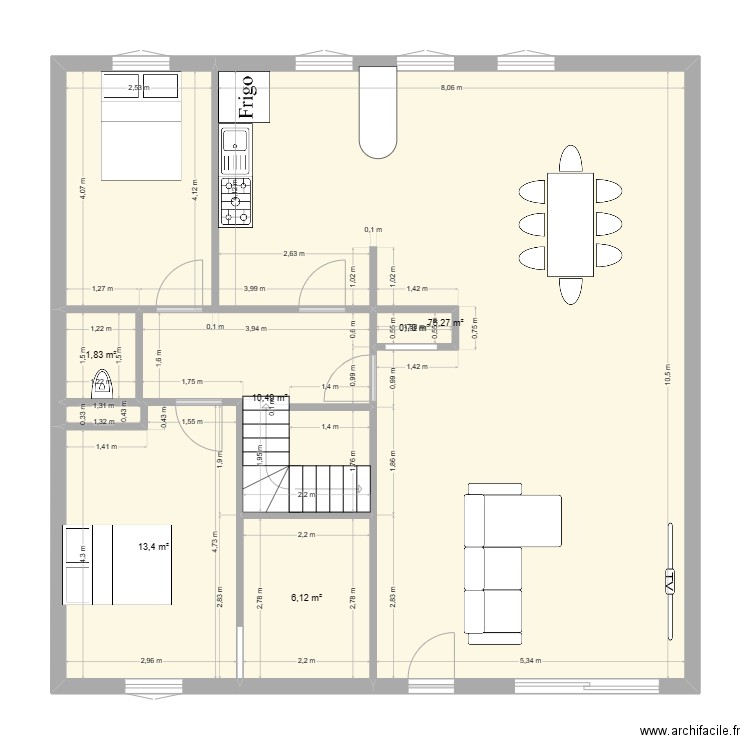 Anne charlotte. Plan de 6 pièces et 109 m2