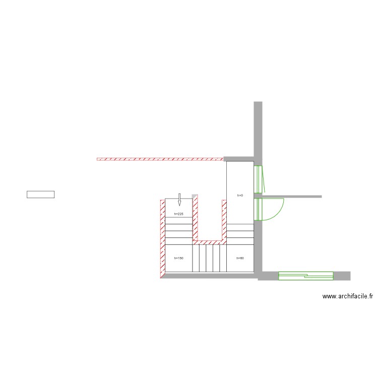 escalier studio. Plan de 0 pièce et 0 m2