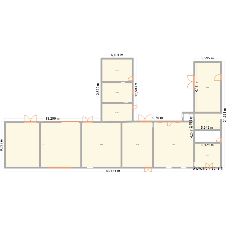avant 1. Plan de 11 pièces et 1005 m2