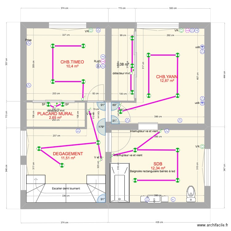 implantation maison bertignat 2 ème étage. Plan de 0 pièce et 0 m2