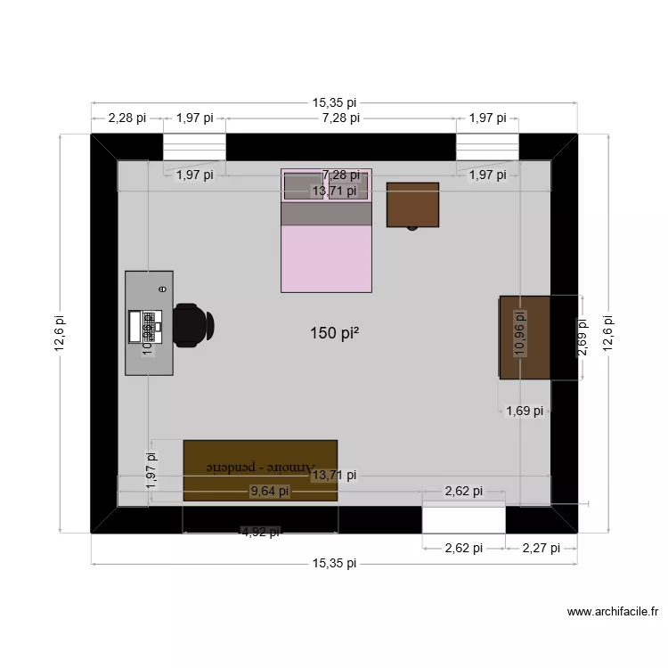 Chambre. Plan de 
