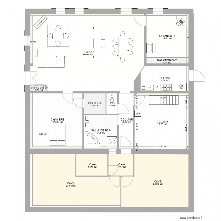 michon rdc habitable v3. Plan de 0 pièce et 0 m2