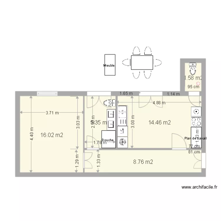 3Piccioni3chambres. Plan de 