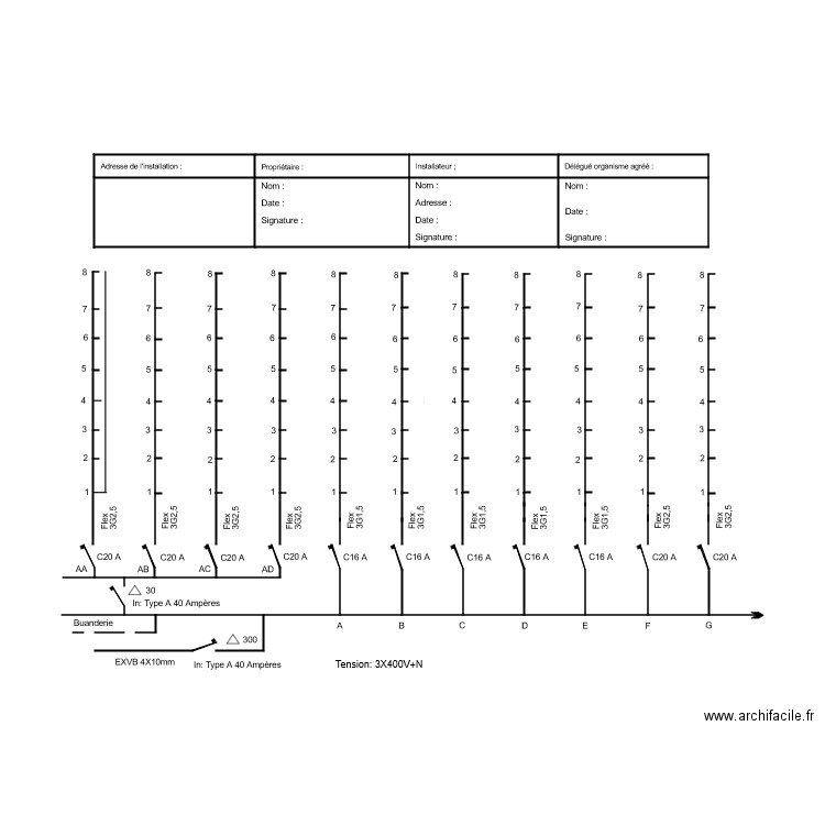 Schéma unifilaire 1. Plan de 0 pièce et 0 m2