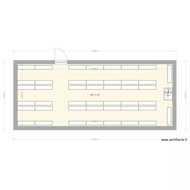 Chambre possible actuelle 1600meules max. Plan de 