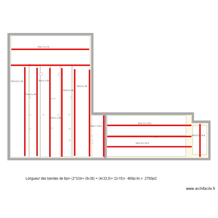 Membranes bandes 6pi. Plan de 0 pièce et 0 m2