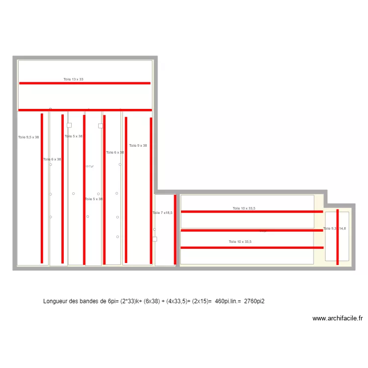 Membranes bandes 6pi. Plan de Membranes bandes 6pi. Plan de