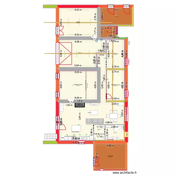 Rancy amenagement 2. Plan de 19 Pièces et 387 m²