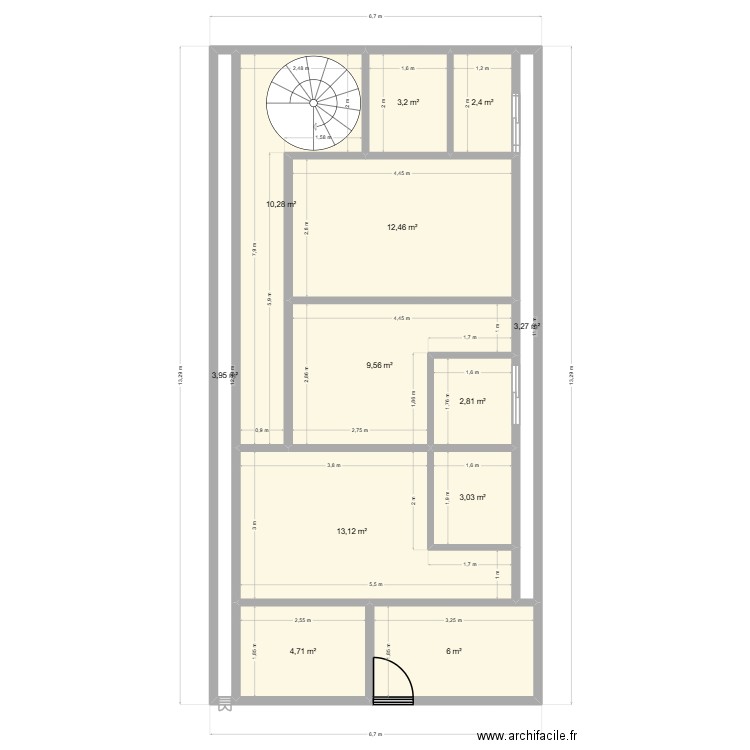 LIMETE R+1 V2. Plan de 12 pièces et 75 m2