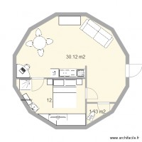 maison ronde 1chambre 50m2
