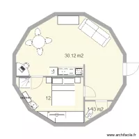 maison ronde 1chambre 50m2