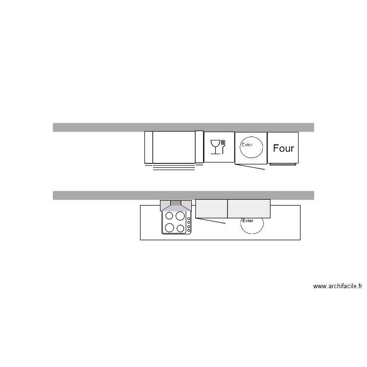 Cuisine appart RDC. Plan de 0 pièce et 0 m2