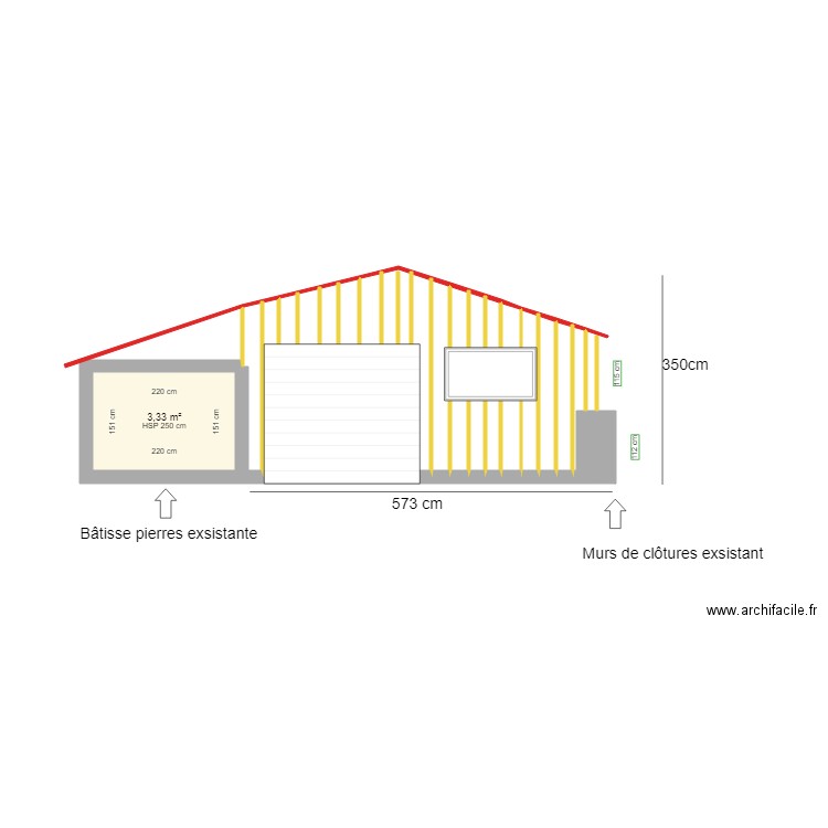 facade depot garage. Plan de 0 pièce et 0 m2
