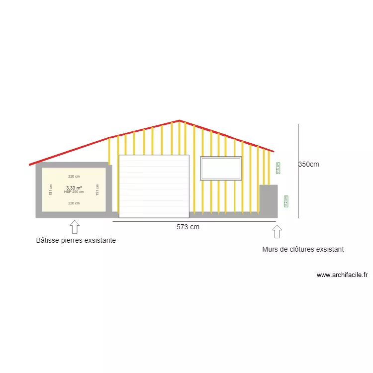 facade depot garage. Plan de 