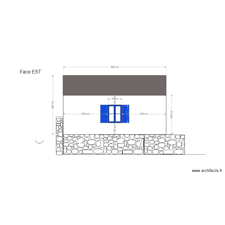 face ouest. Plan de 0 pièce et 0 m2