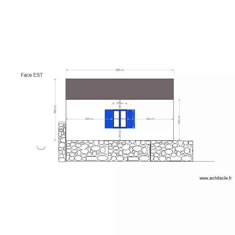 face ouest. Plan de face ouest. Plan de