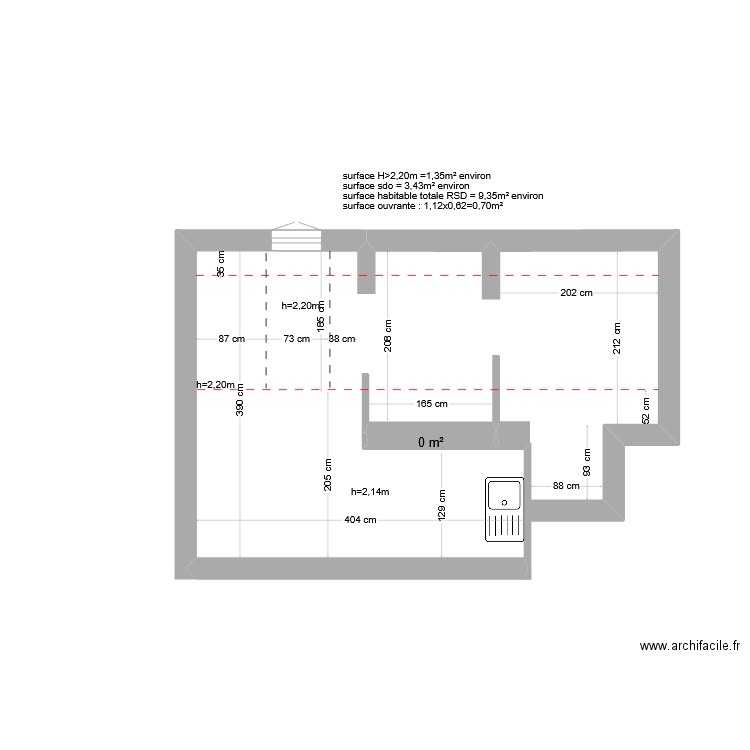 20 Jean Jaurès Etage 3 porte 2. Plan de 1 pièce et 0 m2