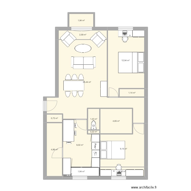 Appart. Plan de 0 pièce et 0 m2