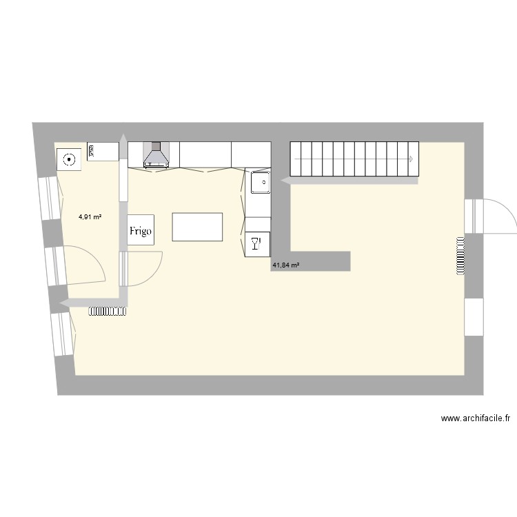 Agen. Plan de 2 pièces et 47 m2